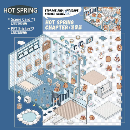 Hot Springs DIY Isometric Sticker Scene
