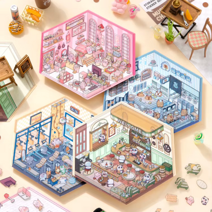 Hot Springs Jumbo Isometric Sticker Scene