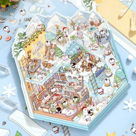 Ice Snow World Jumbo Isometric Sticker Scene