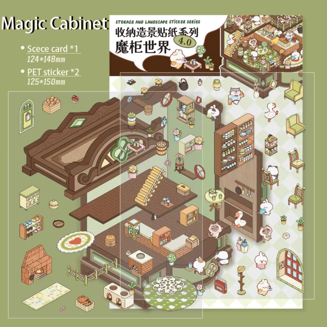 Magic Cabinet DIY Isometric Sticker Scene