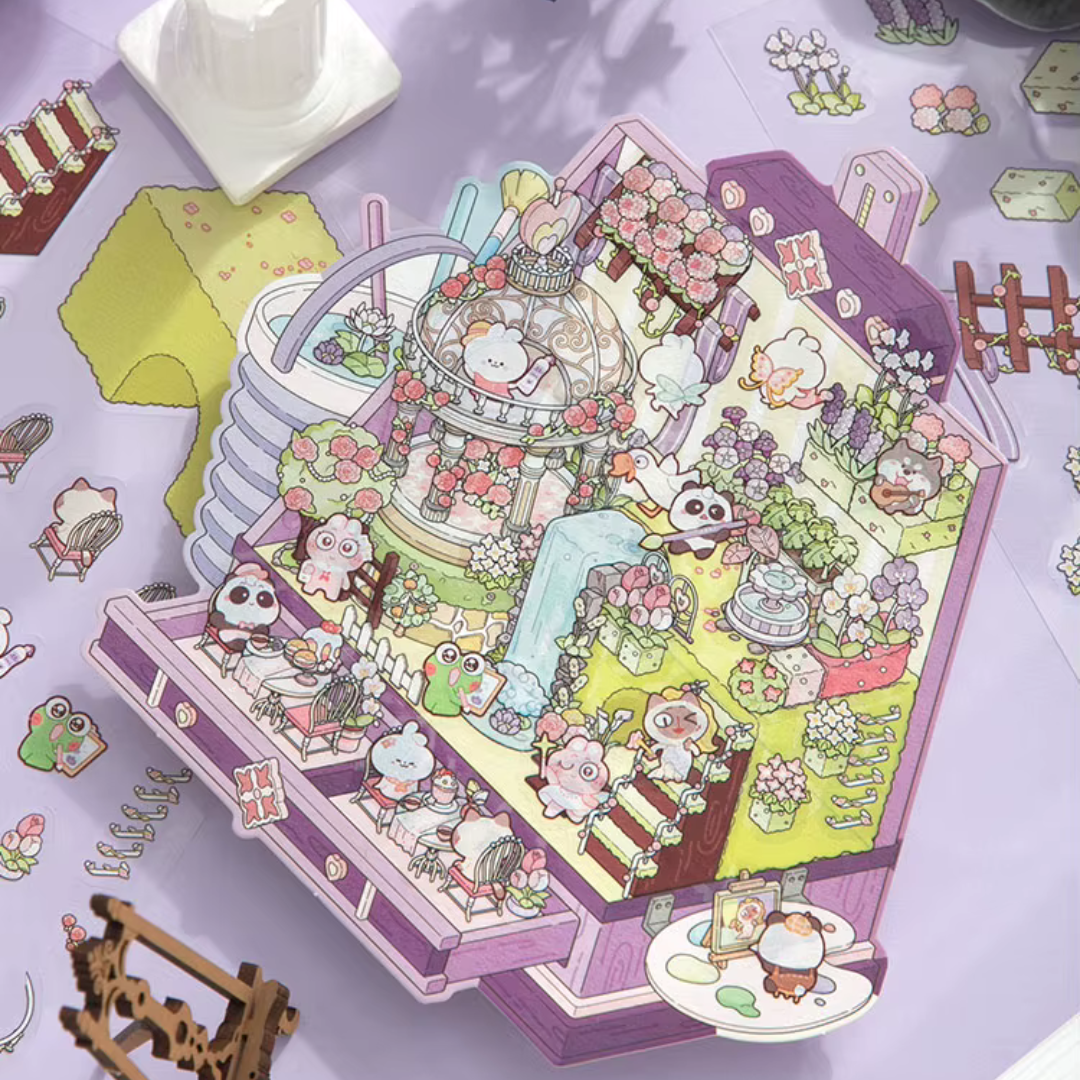 Monet Paint Box DIY Isometric Sticker Scene