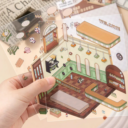 Music Bar DIY Isometric Sticker Scene