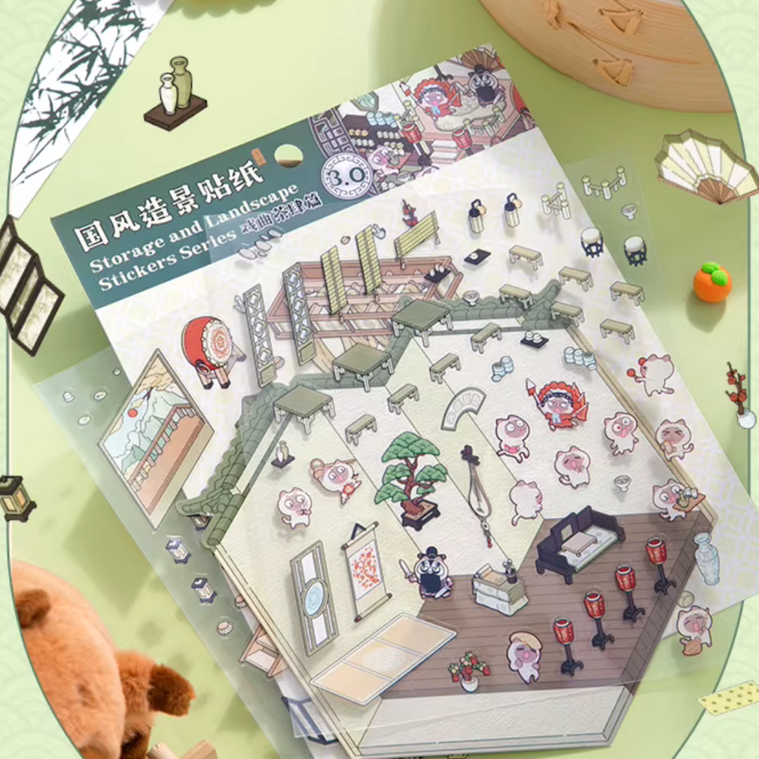 Opera Tea House DIY Isometric Sticker Scene