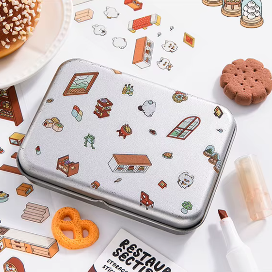 Restaurant DIY Isometric Sticker Scene