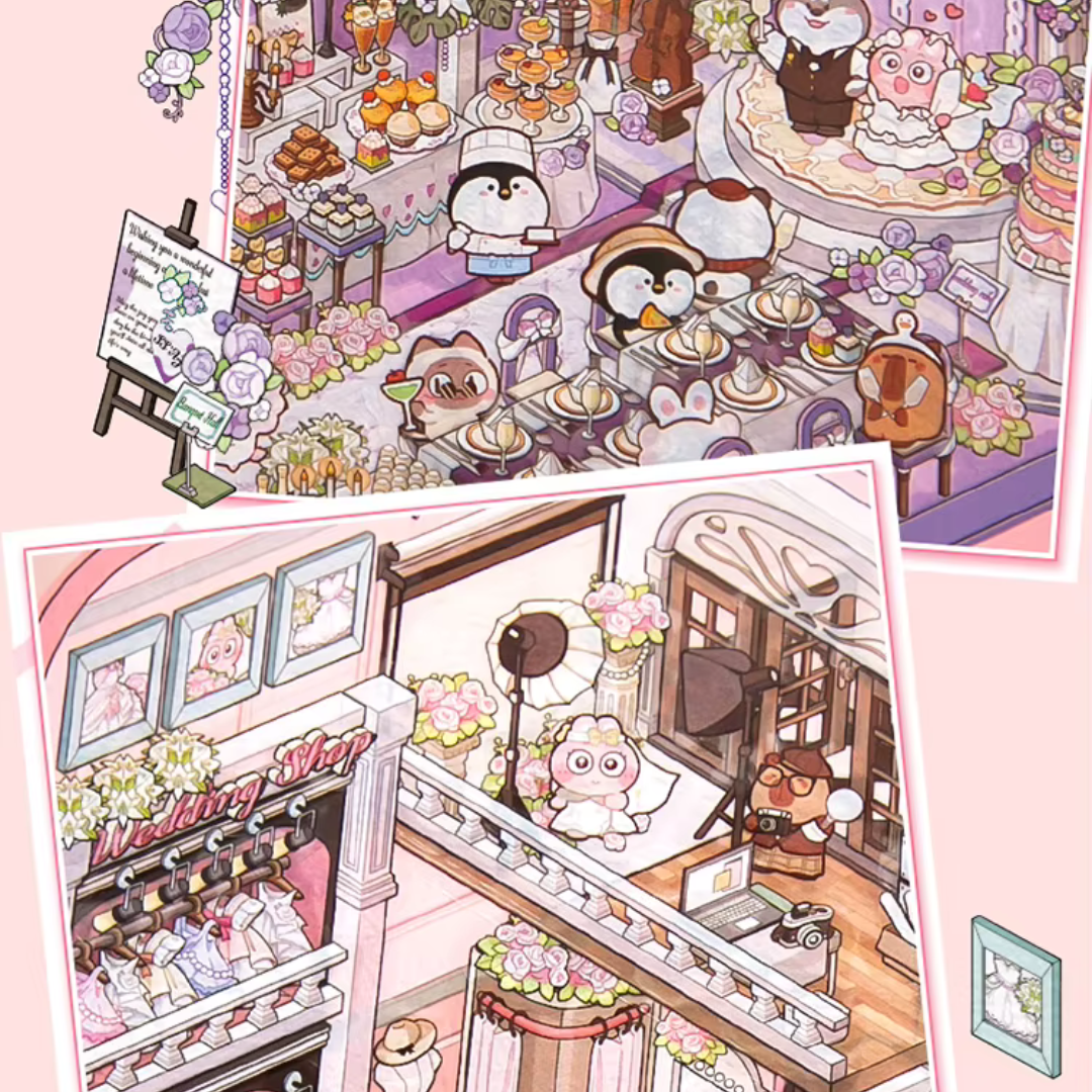 Romantic Wedding Jumbo Isometric Sticker Scene