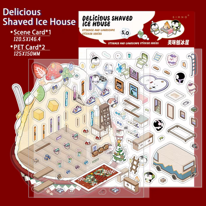 Delicious Shaved Ice DIY Isometric Sticker Scene