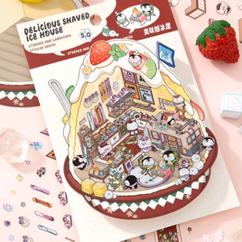 Delicious Shaved Ice DIY Isometric Sticker Scene