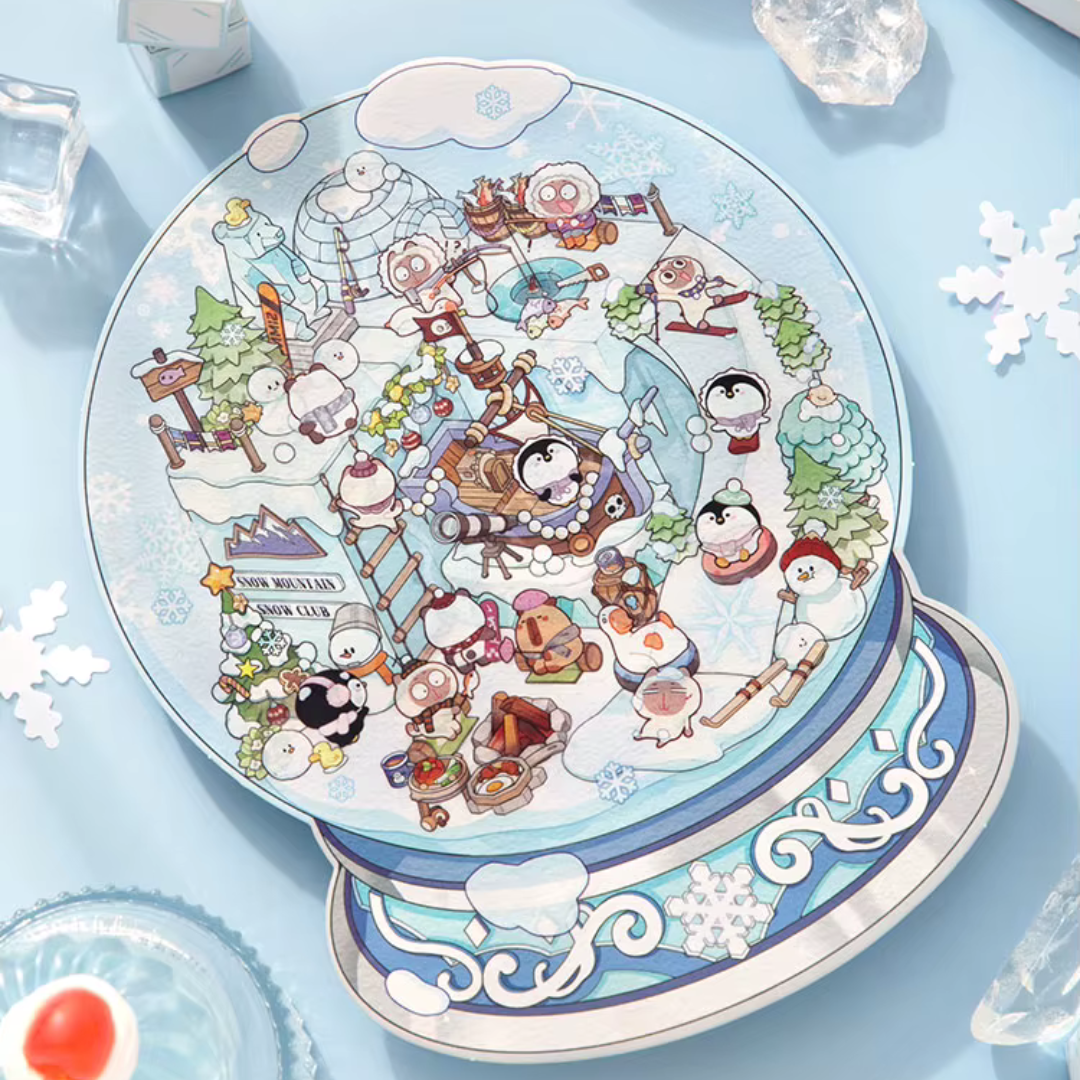 Snowflake Crystal Ball DIY Isometric Sticker Scene