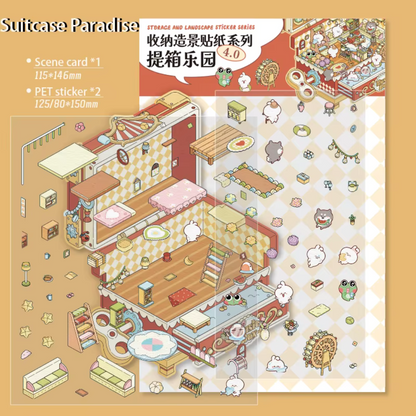 Suitcase Paradise DIY Isometric Sticker Scene