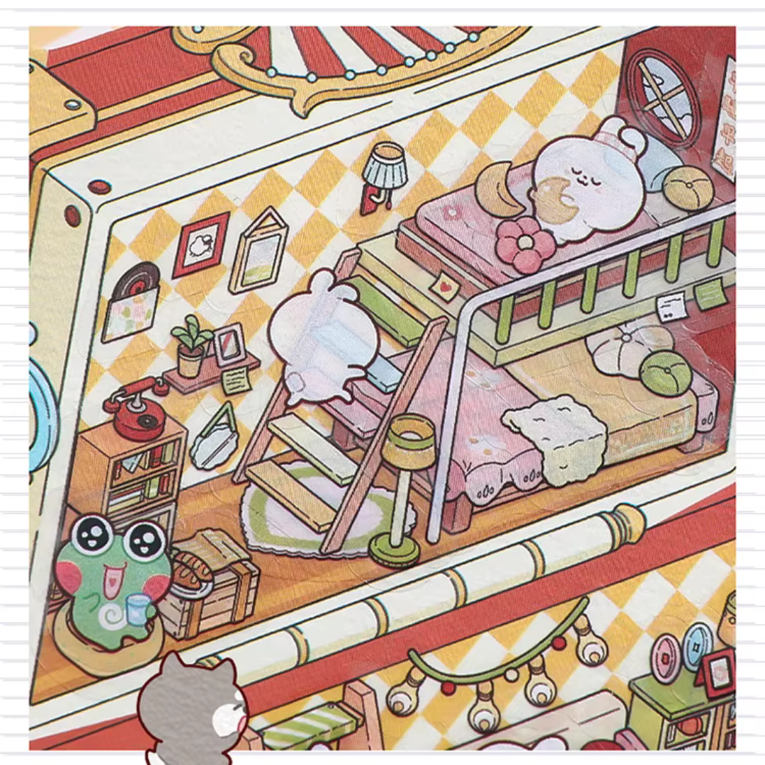 Suitcase Paradise DIY Isometric Sticker Scene