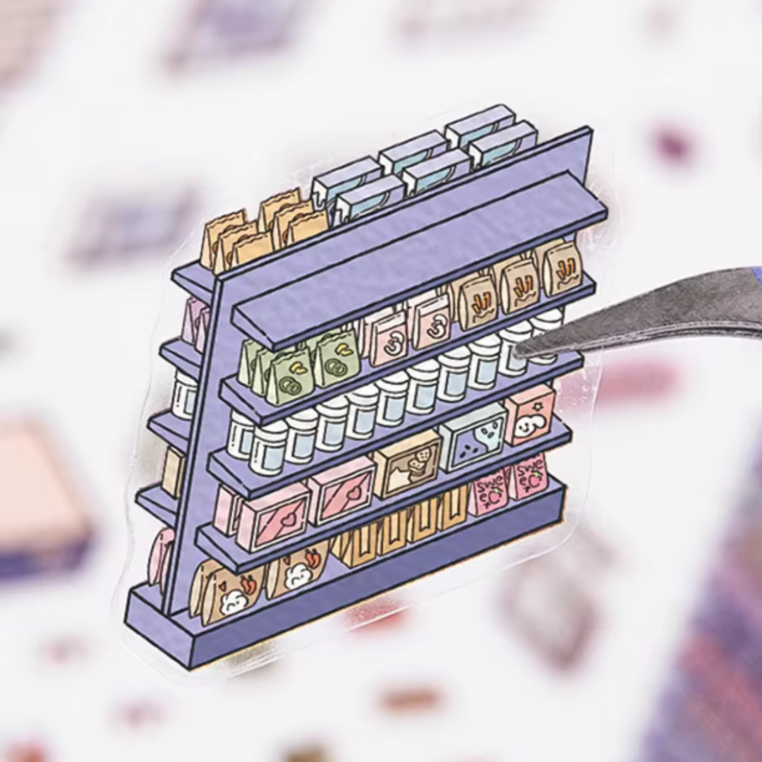 Supermarket DIY Isometric Sticker Scene