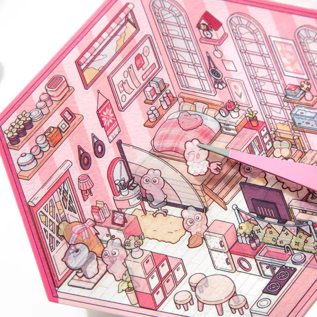 Sweetheart Room Jumbo Isometric Sticker Scene