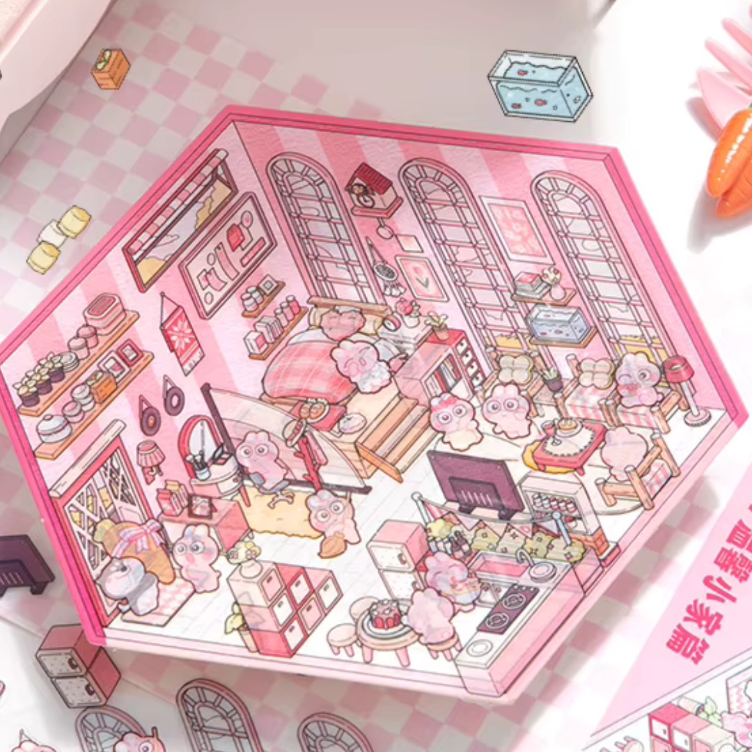 Sweetheart Room Jumbo Isometric Sticker Scene