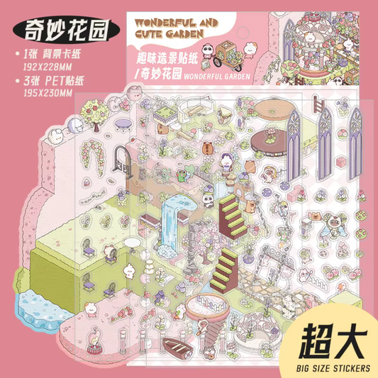 Wonderful Garden Jumbo Isometric Sticker Scene