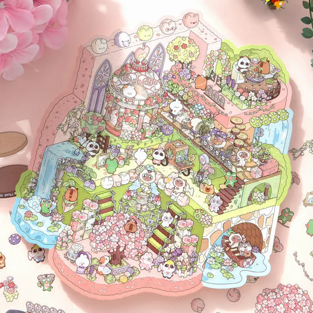Wonderful Garden Jumbo Isometric Sticker Scene