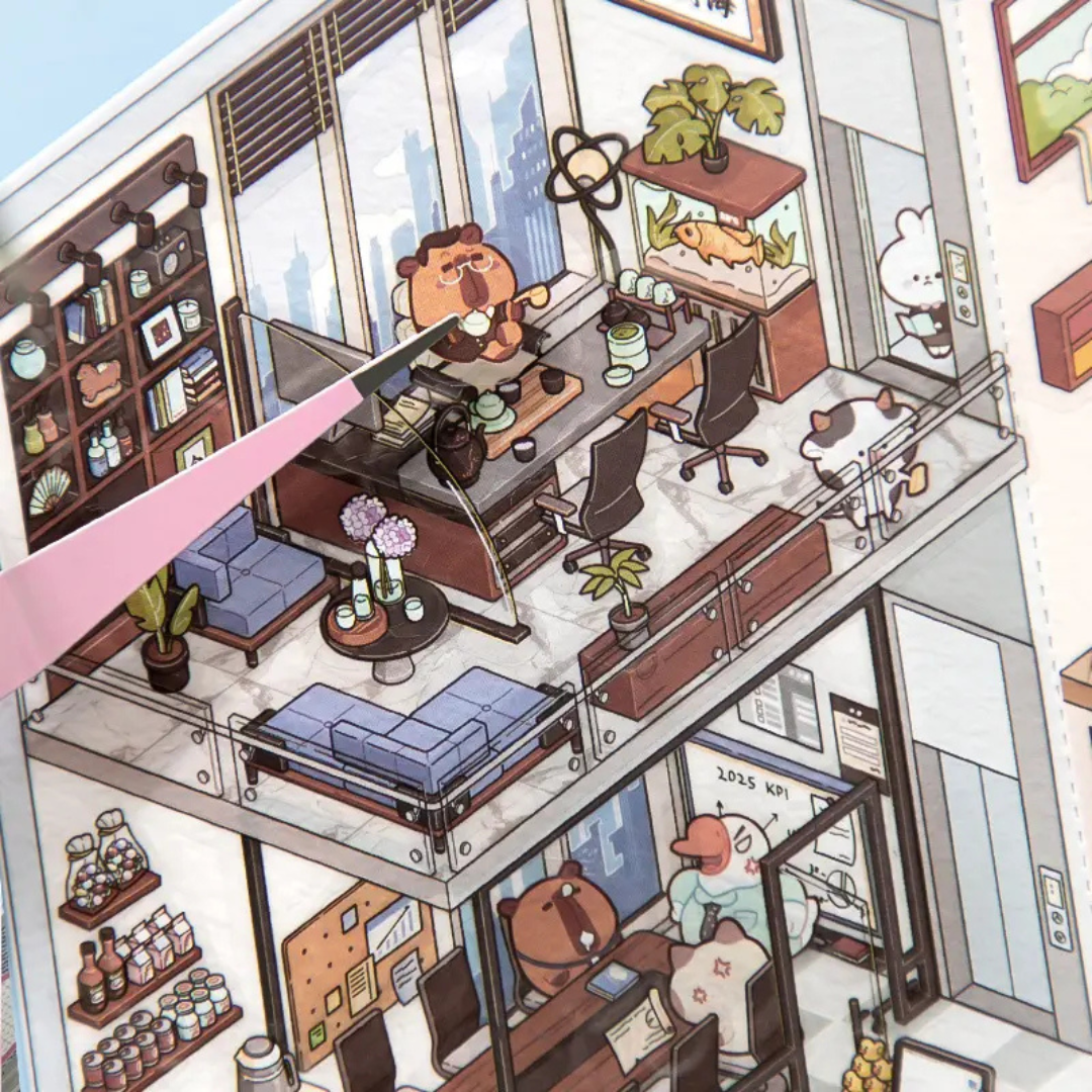 Working Diary Jumbo Isometric Sticker Scene