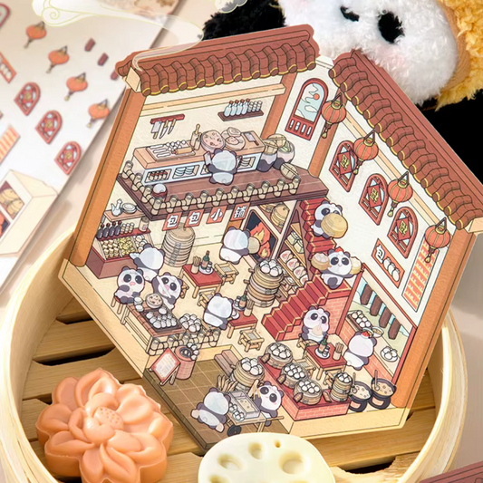 Baozi Shop DIY Isometric Sticker Scene
