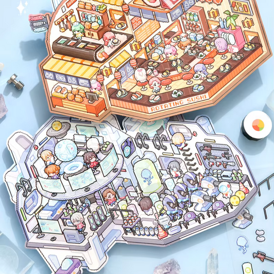 Pixel Land Isometric Sticker Scene