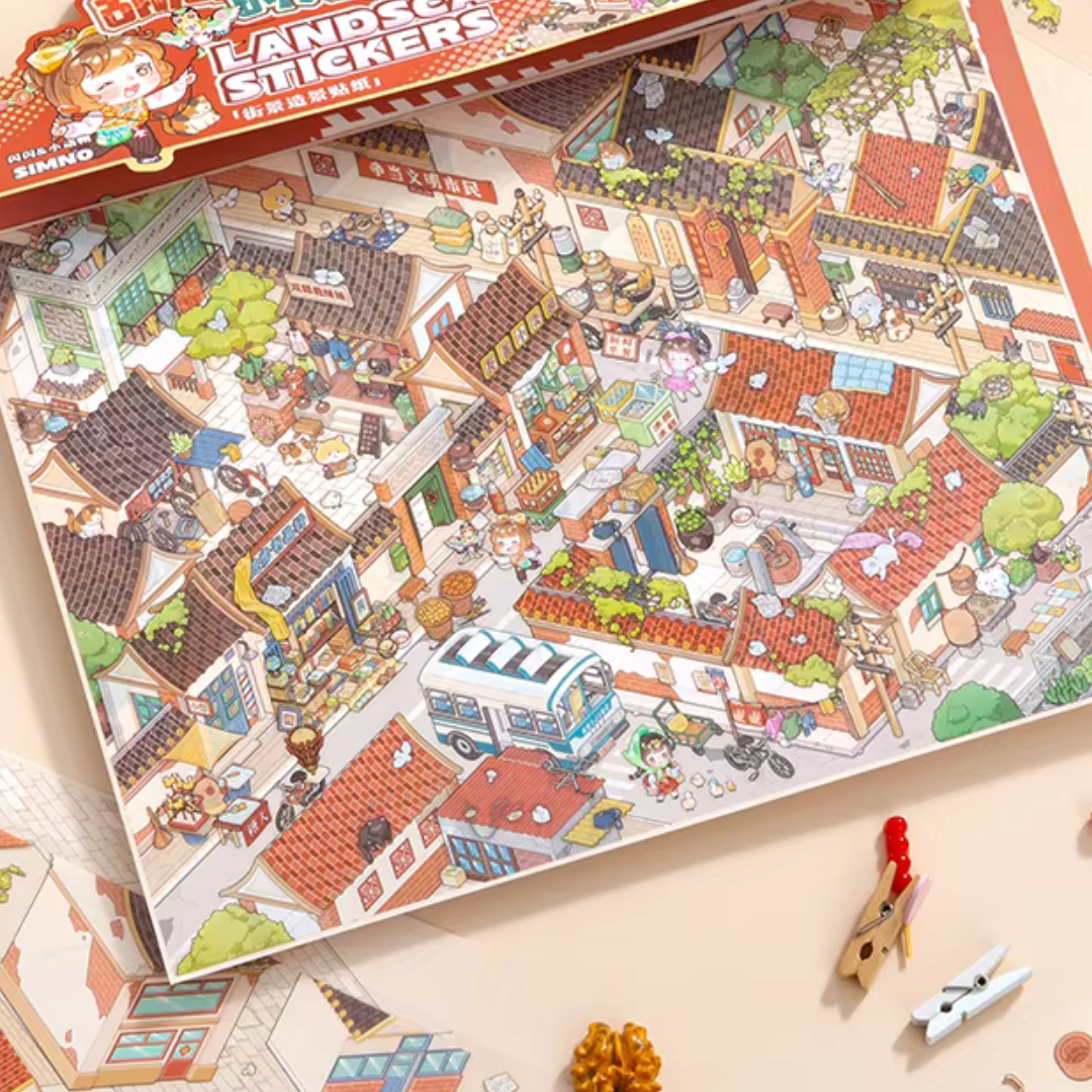 Downtown Isometric Sticker Scene