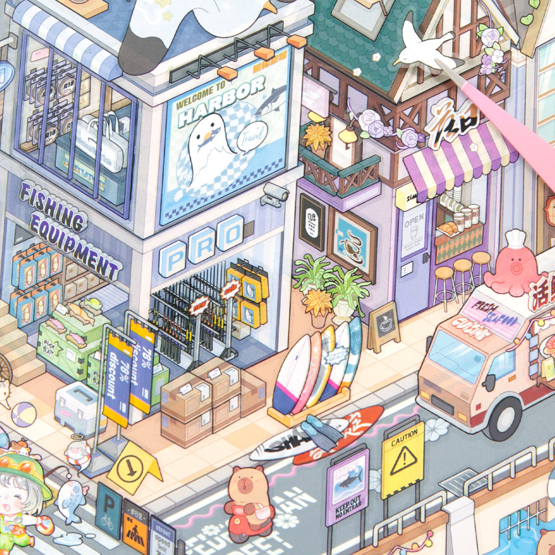 Harbour Isometric Sticker Scene