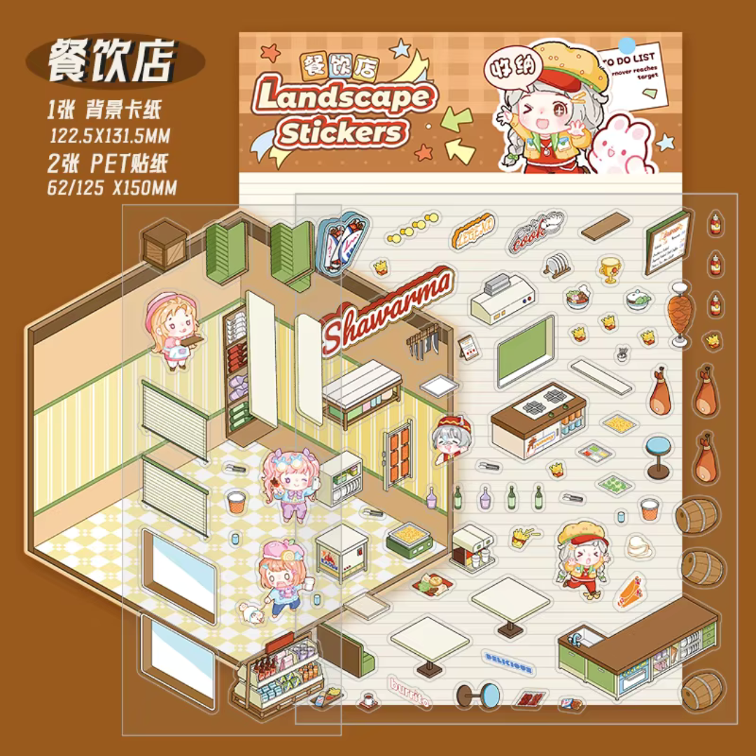 Shawarma Isometric Sticker Scene