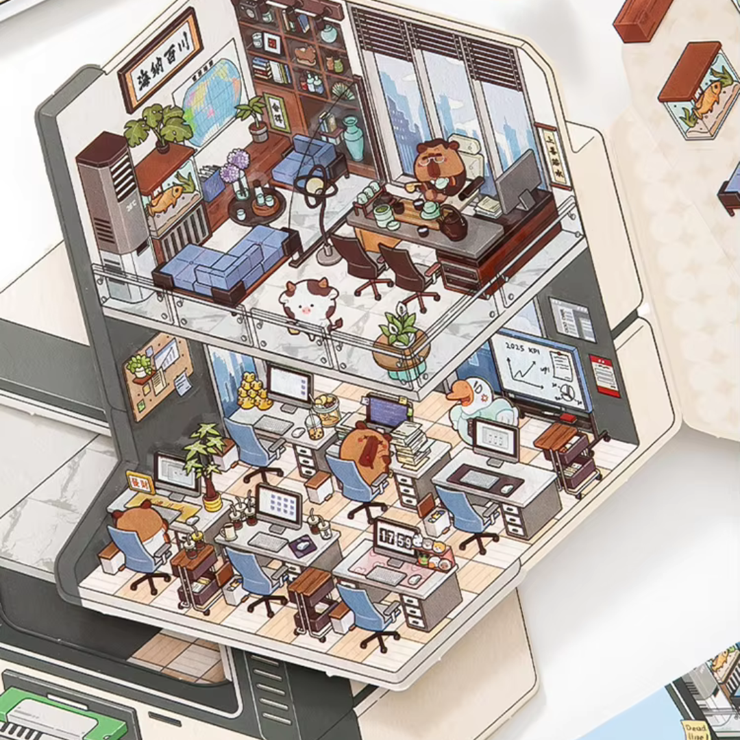 Work Computer Isometric Sticker Scene