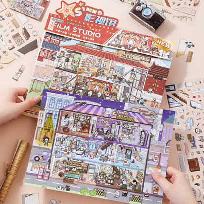 Film Studio Jumbo Isometric Sticker Scene