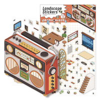 Retro Radio Isometric Sticker Scene