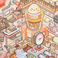 Chicks Life Isometric Sticker Scene
