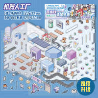 Robot Factory Isometric Sticker Scene