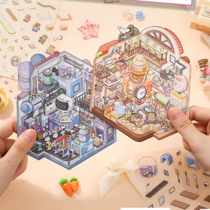 Robot Factory Isometric Sticker Scene