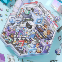 Robot Factory Isometric Sticker Scene
