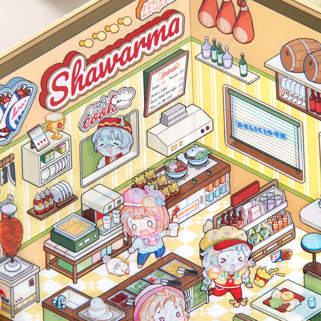 Shawarma Isometric Sticker Scene