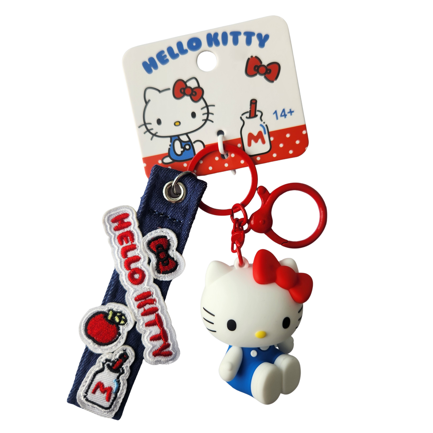 Hello Kitty Denim Strap Keychain