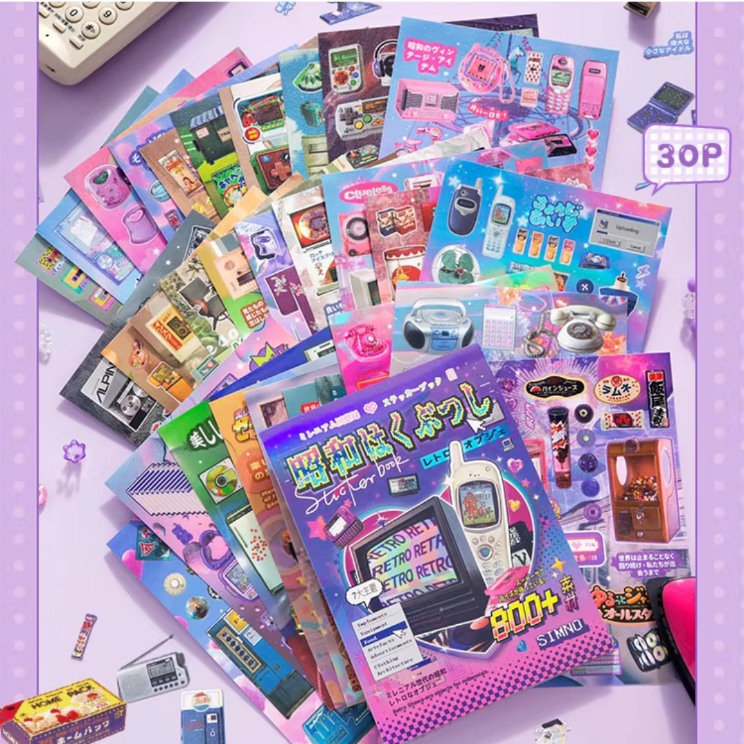 Japanese Retro Style Sticker Book