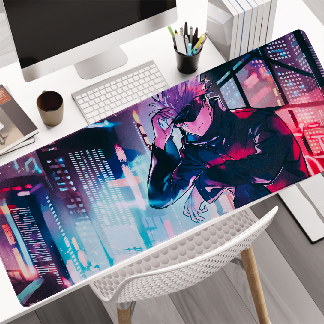 Gojo Satoru City Lights Mouse Mat