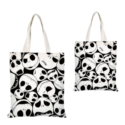 Jack Skellington Faces Canvas Tote Bag