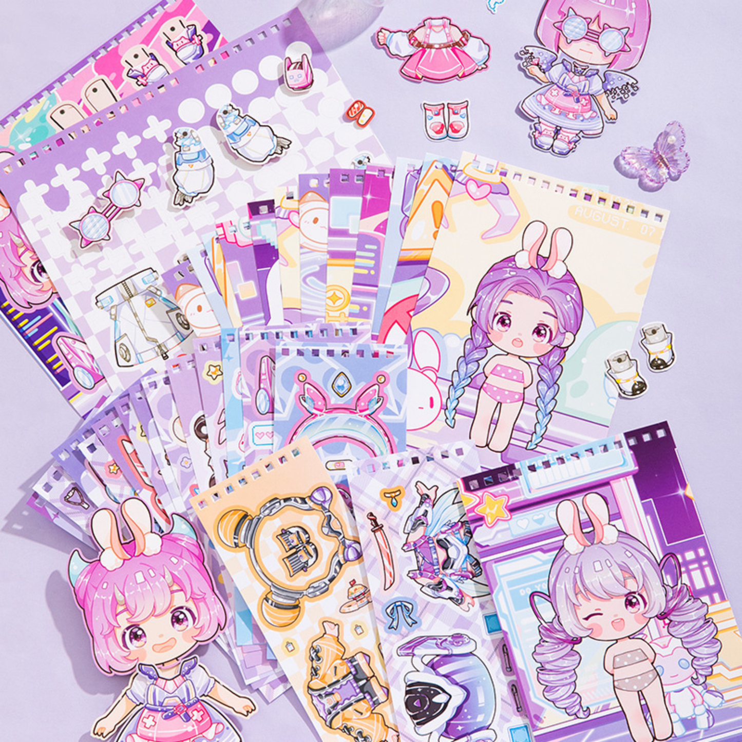 Kawaii Cyberpunk Dress-Up Sticker Book