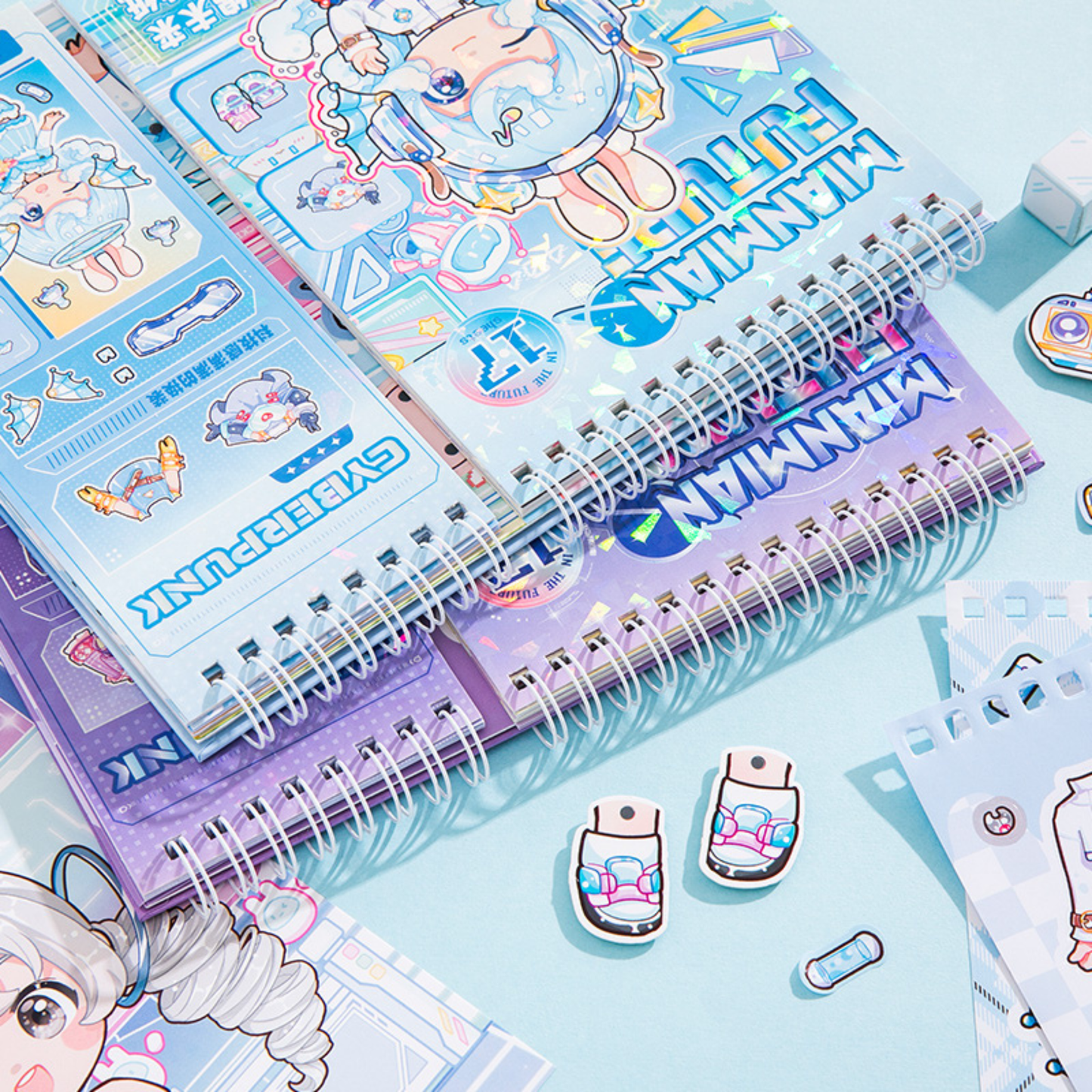 Kawaii Cyberpunk Dress-Up Sticker Book