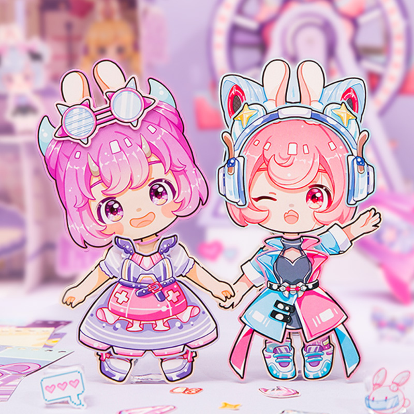 Kawaii Cyberpunk Dress-Up Sticker Book