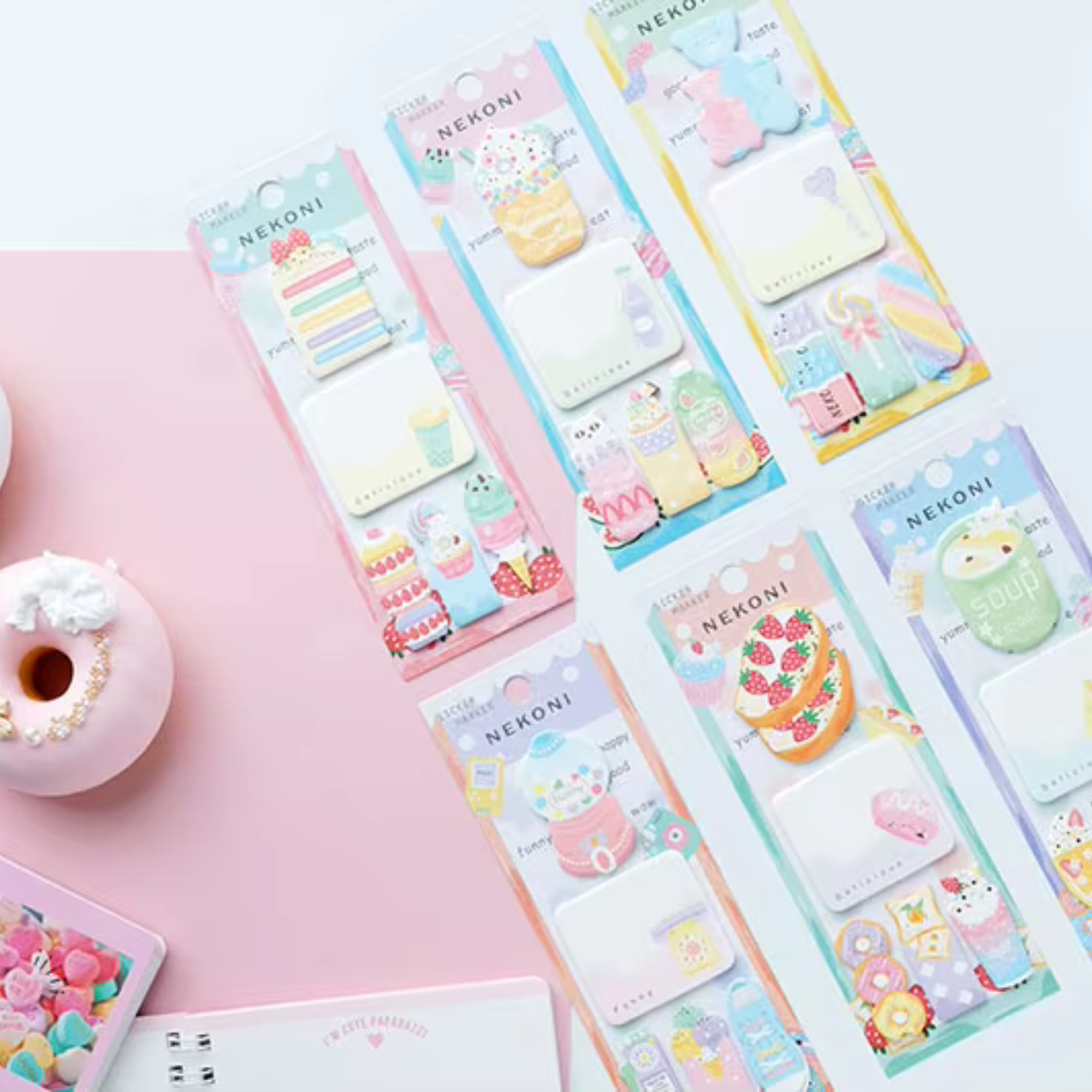 Kawaii Foodies Pearlescent Sticky Notes