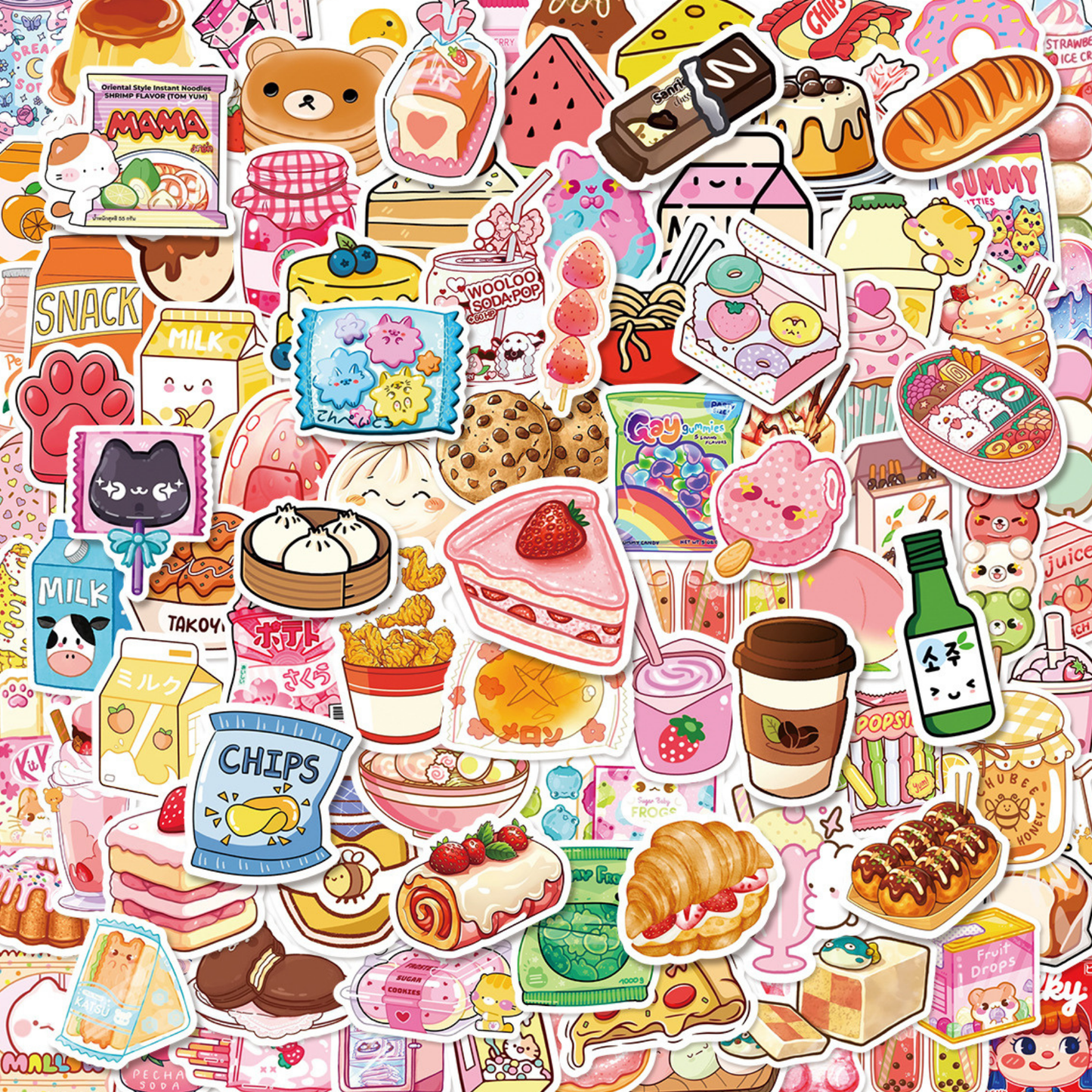 Kawaii Sweets 100 Piece Sticker Pack