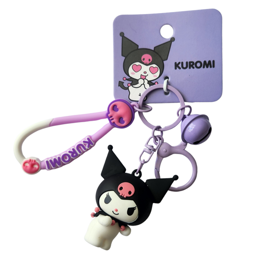 Kuromi Bell Charm Keychain