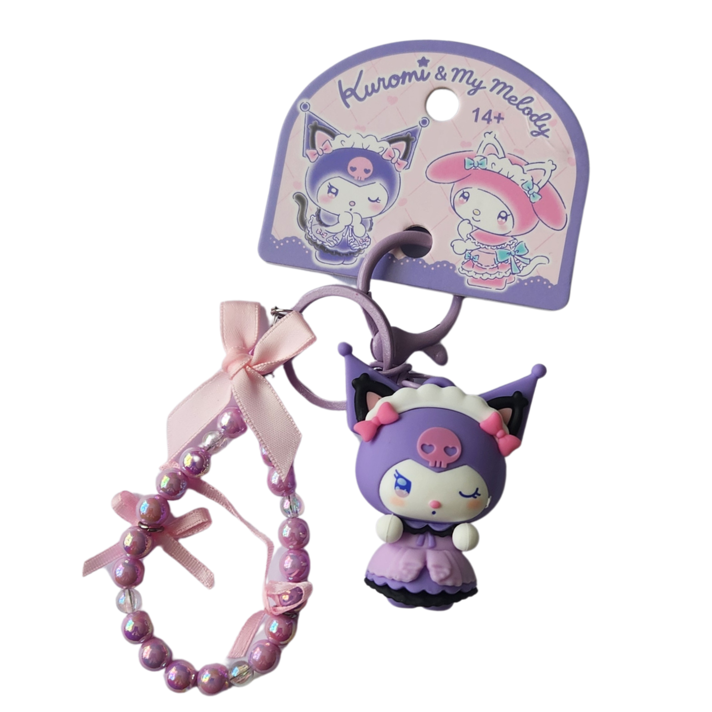 Kuromi Princess Beaded Keychain