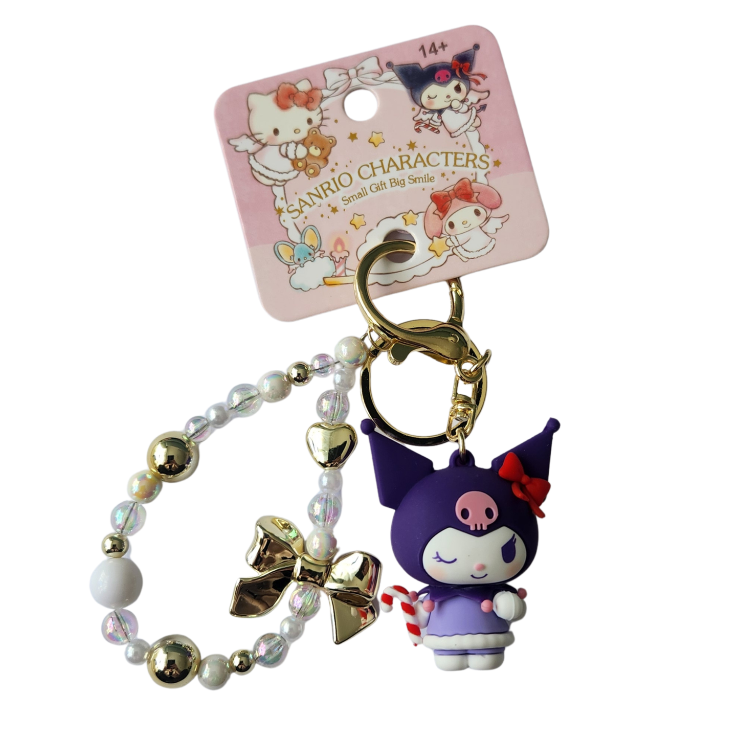Kuromi Christmas Beaded Keychain