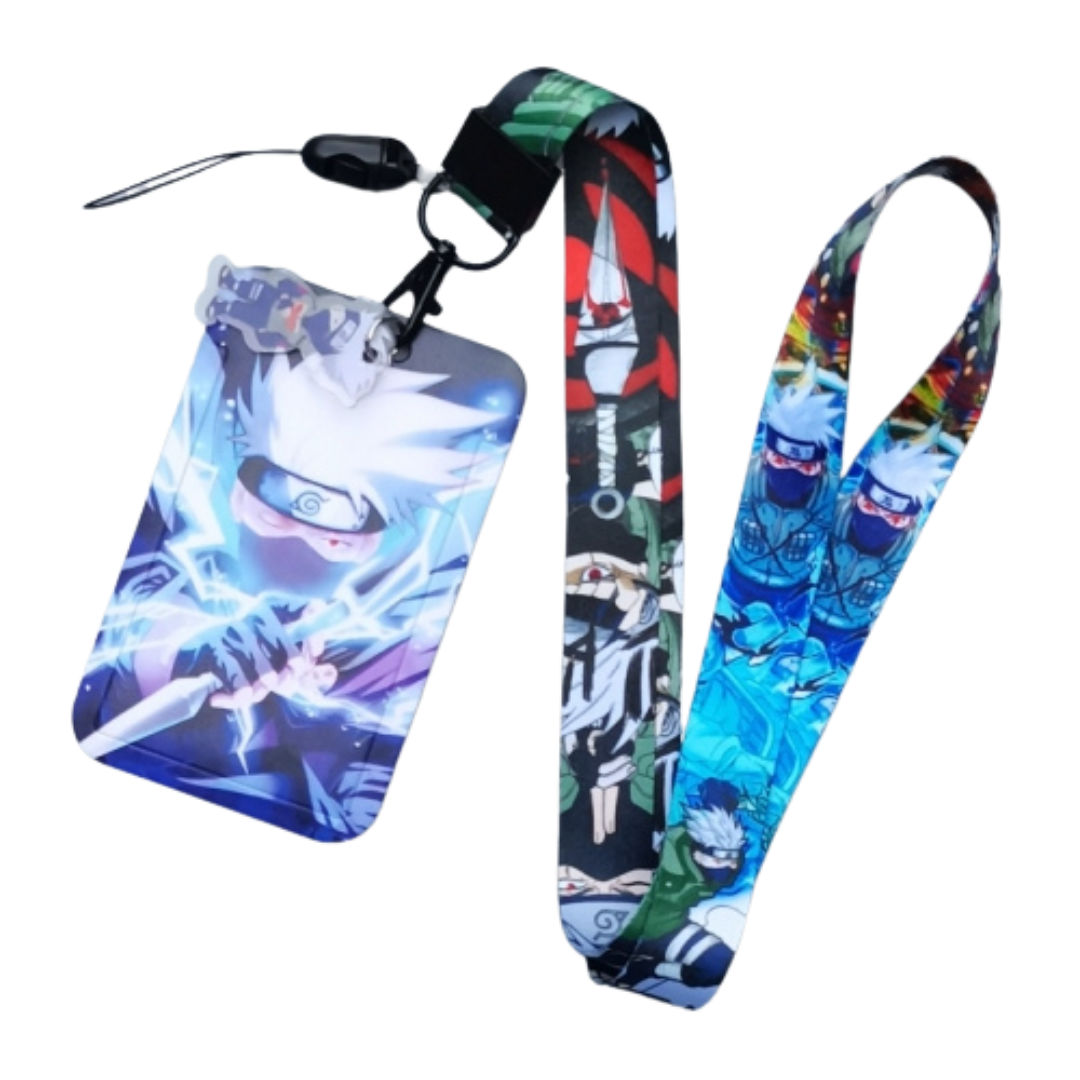 Naruto Kakashi Lightning ID Card and Lanyard