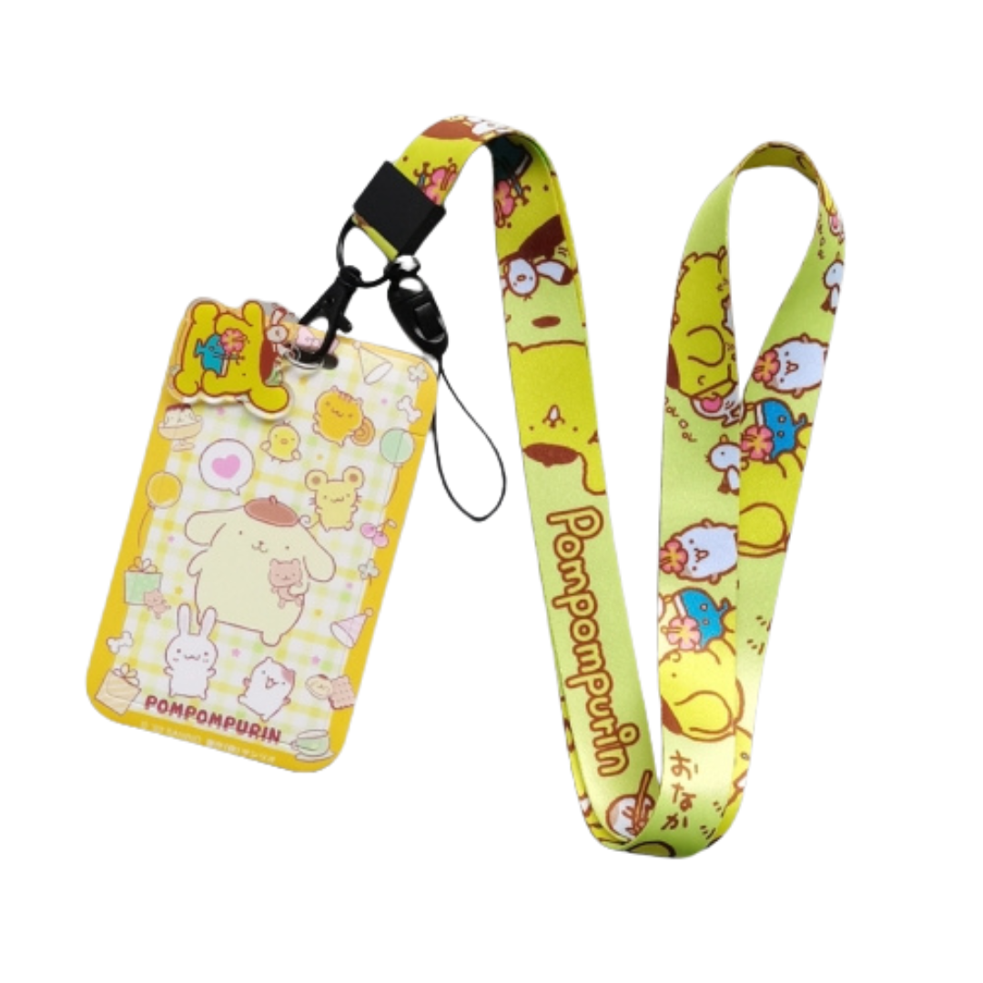 Pompompurin Sweet Cafe ID Card and Lanyard