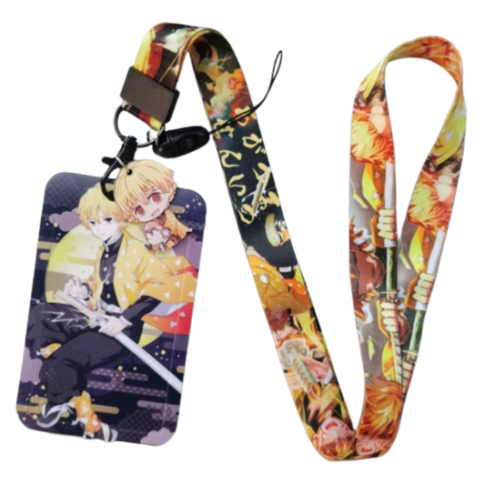 Demon Slayer Zenitsu Thunder ID Card and Lanyard