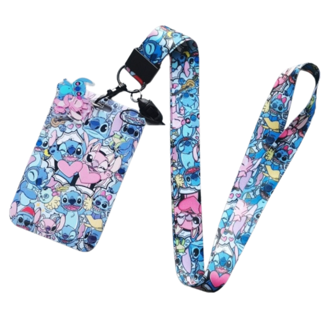 Stitch and Angel ID Card Holder and Lanyard