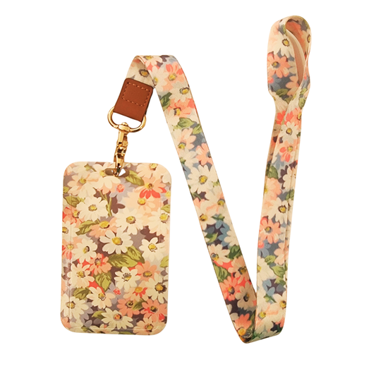Vintage Daisy Floral ID Card and Lanyard